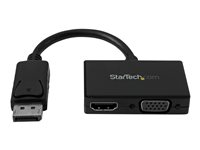 StarTech.com 2 in 1 Displayport Adapter - DisplayPort to HDMI or VGA - DisplayPort Adapter - 1920x1200 - Travel Adapter (DP2HDVGA) - Video transformer - DisplayPort - HDMI, VGA - sort DP2HDVGA