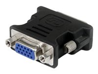 StarTech.com DVI to VGA Cable Adapter - Black - M/F - DVI-I to VGA Converter Adapter (DVIVGAMFBK) - VGA-adapter - DVI-I (han) til HD-15 (VGA) (hun) - formet, tommelskruer - sort DVIVGAMFBK