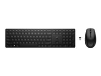 HP 655 - Sæt med mus og tastatur - trådløs - 2.4 GHz - UK - sort - for HP 470 G9; Chromebook x360; Elite Mini Conference G9; ProBook 635 4R009AA#ABU