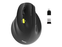 PORT Connect Professional ERGO SHAPE - Mus - genopladelig - venstrehåndet - optisk - 5 knapper - trådløs - 2.4 GHz, Bluetooth - trådløs modtager (USB) 910008