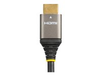 StarTech.com 3ft (1m) HDMI 2.1 Cable, Certified Ultra High Speed HDMI Cable 48Gbps, 8K 60Hz/4K 120Hz HDR10+ eARC, Ultra HD 8K HDMI Cable / Cord w/TPE Jacket, For UHD Monitor/TV/Display - Dolby Vision/Atmos, DTS-HD (HDMM21V1M) - Ultra High Speed - HDMI-kabel med Ethernet - HDMI han til HDMI han - 1 m - dobbelt afskærmet - grå, sort - passivt, 4K120 Hz support, 8K60 Hz support - for P/N: 4PORT-8K-HDMI-SWITCH HDMM21V1M