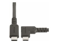 StarTech.com 3ft (1m) Rugged Right Angle USB-C Cable, USB 10 Gbps, USB C to C Data Transfer Cable, 4K 60Hz DP Alt Mode, 100W Power Delivery - 90 Degree USB-C Cable (RUSB31CC1MBR) - USB-kabel - USB-C (han) lige til USB-C (han) højrevinklet - USB 3.2 Gen 2 - 1 m - passiv, 4K60 Hz support, robust - sort RUSB31CC1MBR