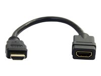 StarTech.com 6 in HDMI Extension Cable, Short HDMI Cable Male to Female, 4K HDMI Cable Extender, 4K 30Hz UHD HDMI Port Saver M/F, High Speed HDMI 1.4, 10.2Gbps Bandwidth, 30AWG, Black - HDMI Dongle Extender - HDMI-kabel - HDMI han til HDMI hun - 15 cm - sort - for P/N: CDP2HDMM2MB, DP2HDMM2MB, HDDVIMM3, HDMM1MP, HDMM2MP, HDMM3MP, HDPMM50, MDP2HDMM2MB HDMIEXTAA6IN