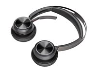 Poly Voyager Focus 2 - Headset - på øret - Bluetooth - trådløs - aktiv støjfjerning - USB-C via Bluetooth adapter - sort - Zoom Certified 9T9J5AA#AC3