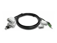 StarTech.com - Kabel til tastatur / video / mus (KVM) - TAA-kompatibel - USB Type A, DVI, 3,5 mm audiostik (han) til USB Type B, DVI, 3,5 mm audiostik (han) - 3 m SK2DVMMKVM10-TAA