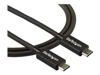 StarTech.com 2.6ft (80cm) Thunderbolt 3 Cable, 40Gbps, 100W PD, 4K/5K Video, Thunderbolt-Certified, Compatible w/ TB4/USB 3.2/DisplayPort - Thunderbolt kabel - 24 pin USB-C (han) til 24 pin USB-C (han) - Thunderbolt 3 / USB / DisplayPort - 80 cm - 4K support, 5K support - sort - for P/N: PEXUSB321C TBLT34MM80CM