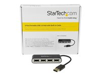StarTech.com 4 Port USB 2.0 Hub - USB Bus Powered - Portable Multi Port USB 2.0 Splitter and Expander Hub - Small Travel USB Hub (ST4200MINI2) - Hub - 4 x USB 2.0 - desktop ST4200MINI2