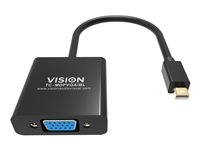 Vision Professional - Videoadapter - Mini DisplayPort (han) til HD-15 (VGA) (han) - sort TC-MDPVGA/BL