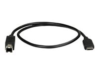 StarTech.com USB C to USB B Printer Cable - 1.6 ft / 0.5m - USB C Printer Cable - USB C to USB B Cable - USB Type C to Type B (USB2CB50CM) - USB-kabel - USB-C (han) til USB Type B (han) - Thunderbolt 3 / USB 2.0 - 50 cm - sort USB2CB50CM