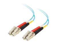 C2G LC-LC 10Gb 50/125 OM3 Duplex Multimode PVC Fiber Optic Cable (LSZH) - Netværkskabel - LC multimodus (han) til LC multimodus (han) - 7 m. - fiberoptik - duplex - 50 / 125 my - OM3 - halogenfri - akvamarin 85553
