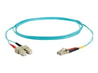 C2G LC-SC 10Gb 50/125 OM3 Duplex Multimode PVC Fiber Optic Cable (LSZH) - Netværkskabel - SC multimodus (han) til LC multimodus (han) - 3 m - 3 m. - fiberoptik - duplex - 50 / 125 my - OM3 - halogenfri - akvamarin 85533