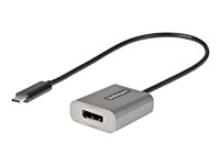 StarTech.com USB C to DisplayPort Adapter, 8K/4K 60Hz USB-C to DisplayPort 1.4 Adapter Dongle, USB Type-C to DP Monitor Video Converter, Thunderbolt 3 Compatible, w/12" Long Attached Cable - HBR3, DSC, DP Alt Mode (CDP2DPEC) - Videoadapter - 24 pin USB-C (han) til DisplayPort (hun) - Thunderbolt 3 / DisplayPort 1.4 - 30 cm - 8K60 Hz support, 4K60 Hz support - grå CDP2DPEC