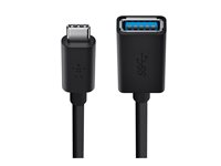 Belkin 3.0 USB-C to USB-A Adapter - USB adapter - USB-C (han) omvendelig til USB Type A (hun) - USB 3.0 - 3 A - sort F2CU036BTBLK
