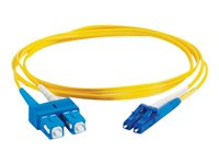 C2G LC-SC 9/125 OS1 Duplex Singlemode PVC Fiber Optic Cable (LSZH) - Patchkabel - SC enkelttilstand (han) til LC enkelttilstand (han) - 10 m. - fiberoptik - duplex - 9 / 125 micron - OS1 - halogenfri - gul 85591