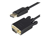 StarTech.com 3ft DisplayPort to VGA Adapter Cable - 1920x1200 - Active DisplayPort (DP) Computer or Laptop to VGA Monitor or TV Display (DP2VGAMM3B) - Adapterkabel - DisplayPort (han) haspet til HD-15 (VGA) (han) - DisplayPort 1.2 - 1 m - aktiv, 2048 x 1280 support 60 Hz - sort DP2VGAMM3B