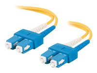 C2G SC-SC 9/125 OS1 Duplex Singlemode PVC Fiber Optic Cable (LSZH) - Patchkabel - SC enkelttilstand (han) til SC enkelttilstand (han) - 2 m - 2 m. - fiberoptik - duplex - 9 / 125 micron - OS1 - halogenfri - gul 85569