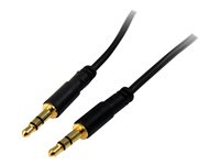StarTech.com 15 ft. (4.6 m) 3.5mm Audio Cable - 3.5mm Slim Audio Cable - Gold Plated Connectors - Male/Male - Aux Cable (MU15MMS) - Audiokabel - mini-phone stereo 3.5 mm han til mini-phone stereo 3.5 mm han - 4.6 m - sort - for P/N: KITBXAVHDPEU, KITBXAVHDPNA, KITBXAVHDPUK, KITBXDOCKPEU, KITBXDOCKPNA, KITBXDOCKPUK MU15MMS
