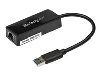 StarTech.com USB 3.0 Ethernet Adapter - USB 3.0 Network Adapter NIC with USB Port - USB to RJ45 - USB Passthrough (USB31000SPTB) - Netværksadapter - USB 3.0 - Gigabit Ethernet - sort - for P/N: TB33A1C USB31000SPTB