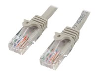 StarTech.com 10m Gray Cat5e / Cat 5 Snagless Ethernet Patch Cable 10 m - Patchkabel - RJ-45 (han) til RJ-45 (han) - 10 m - UTP - CAT 5e - strenget, knastfri - grå 45PAT10MGR