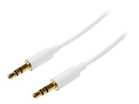 StarTech.com 1m White Slim 3.5mm Stereo Audio Cable - 3.5mm Audio Aux Stereo - Male to Male Headphone Cable - 2x 3.5mm Mini Jack (M) White (MU1MMMSWH) - Audiokabel - mini-phone stereo 3.5 mm han til mini-phone stereo 3.5 mm han - 1 m - hvid MU1MMMSWH