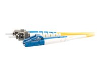 C2G LC-ST 9/125 OS1 Duplex Singlemode PVC Fiber Optic Cable (LSZH) - Patchkabel - ST enkelttilstand (han) til LC enkelttilstand (han) - 1 m. - fiberoptik - duplex - 9 / 125 micron - OS1 - halogenfri - gul 85595