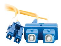 C2G LC-SC 9/125 OS1 Duplex Singlemode PVC Fiber Optic Cable (LSZH) - Patchkabel - SC enkelttilstand (han) til LC enkelttilstand (han) - 1 m. - fiberoptik - duplex - 9 / 125 micron - OS1 - halogenfri - gul 85586