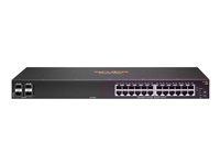 HPE Aruba 6100 24G 4SFP+ Switch - Switch - Administreret - 24 x 10/100/1000 + 4 x 1 Gigabit / 10 Gigabit SFP+ - side til side-luftstrøm - monterbar på stativ JL678A