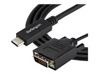 StarTech.com 3.3 ft / 1 m USB-C to DVI Cable - USB Type-C Video Adapter Cable - 1920 x 1200 - Black (CDP2DVIMM1MB) - USB / DVI kabel - USB-C (han) til DVI-D (han) - Thunderbolt 3 / USB 3.1 - 1 m - 1920 x 1200 (WUXGA) support - sort - for P/N: TB4CDOCK CDP2DVIMM1MB