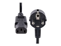 StarTech.com 1m (3ft) Computer Power Cord, 18AWG, EU Schuko to C13 Power Cord, 10A 250V, Black Replacement AC Cord, TV/Monitor Power Cable, Schuko CEE 7/7 to IEC 60320 C13 Power Cord - PC Power Supply Cable (713E-1M-POWER-CORD) - Strømkabel - power CEE 7/7 (P) vinklet til power IEC 60320 C13 - AC 250 V - 10 A - 1 m - formet - sort 713E-1M-POWER-CORD