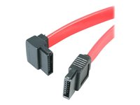 StarTech.com SATA to Left Angle SATA Serial ATA Cable - SATA cable - Serial ATA 150/300/600 - SATA (R) to SATA (R) - 1 ft - left-angled connector - red - SATA12LA1 - SATA-kabel - Serial ATA 150/300/600 - SATA (R) til SATA (R) - 30 cm - venstrevinklet stikforbindelse - rød - for P/N: CFAST2SAT25, USB2SATAIDE, USB3SSATAIDE SATA12LA1