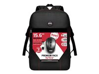 PORT Designs - Premium Pack - rygsæk til notebook - 14" - 15.6" - med 1000 dpi USB-C og USB-A trådløs optisk mus 501901