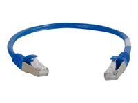 C2G Cat6a Booted Shielded (STP) Network Patch Cable - Patchkabel - RJ-45 (han) til RJ-45 (han) - 15 m - STP - CAT 6a - formet, knastfri, strenget - blå 89928