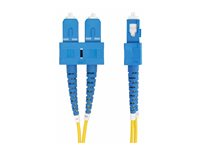 StarTech.com 10m (32.8ft) SC to SC (UPC) OS2 Single Mode Duplex Fiber Optic Cable, 9/125µm, Laser Optimized, 40G/100G Zipcord, Bend Insensitive, Low Insertion Loss - LSZH Fiber Patch Cord (SMDOS2SCSC10M) - Patchkabel - SC/UPC enkelttilstand (han) til SC/UPC enkelttilstand (han) - 10 m. - 2 mm - fiberoptik - duplex - 9 / 125 micron - OS1/OS2 - halogenfri - gul SMDOS2SCSC10M