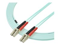 StarTech.com 5m Fiber Optic Cable - 10 Gb Aqua - Multimode Duplex 50/125 - LSZH - LC/LC - OM3 - LC to LC Fiber Patch Cable - Patchkabel - LC multimodus (han) til LC multimodus (han) - 5 m. - fiberoptik - duplex - 50 / 125 my - akvamarin - for P/N: MASFP10GBSR, SFP10GBLRMST, SFP10GBSRST, SFP10GSRSST, SFP10GSRXST, SV565FXHD4KU A50FBLCLC5