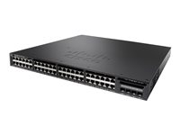Cisco Catalyst 3650-48FQ-S - Switch - L3 - Administreret - 48 x 10/100/1000 (PoE+) + 4 x 10 Gigabit SFP+ - desktop, monterbar på stativ - PoE+ (775 W) WS-C3650-48FQ-S