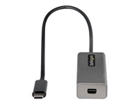 StarTech.com USB C to Mini DisplayPort Adapter, 4K 60Hz USB-C to mDP Adapter Dongle, USB Type-C to Mini DP Monitor/Display, Video Converter, Works w/ Thunderbolt 3, 12" Long Attached Cable - DP Alt Mode, mDP 1.2 (CDP2MDPEC) - Videoadapter - 24 pin USB-C (han) til Mini DisplayPort (hun) - Displayport 1.2/Thunderbolt 3 - 30.6 cm - 4K60 Hz (3840 x 2160) support - grå CDP2MDPEC