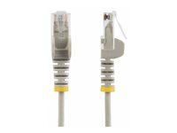 StarTech.com - Patchkabel - RJ-45 (han) til RJ-45 (han) - 25 cm - 3.6 mm - UTP - CAT 5/5e/6 - IEEE 802.3bt - halogenfri, knastfri, lige - grå N6PAT25CMGRS