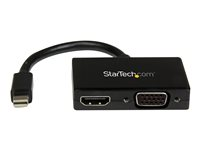 StarTech.com Mini DisplayPort to HDMI and VGA - 2 in 1 Travel Adapter - Mini DisplayPort to VGA Adapter - Mini DP to HDMI Dongle - Monitor Adapter (MDP2HDVGA) - Video transformer - DisplayPort - HDMI, VGA - sort MDP2HDVGA