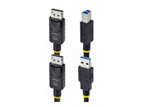 StarTech.com 10ft (3m) DisplayPort and USB 5Gbps KVM Cable - Kabel til tastatur / video / mus (KVM) - USB Type A, DisplayPort (han) til USB Type B, DisplayPort (han) - 3 m - 4K60 Hz support, HDR10 support - sort DU12210-KVM-CABLE