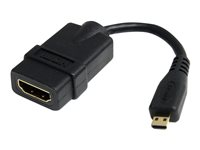 StarTech.com 5in High Speed HDMI Adapter Cable - HDMI to HDMI Micro - F/M - 5 inch Micro HDMI Adapter - HDMI Female to Micro HDMI Male (HDADFM5IN) - HDMI adapter - HDMI hun til 19 pin micro HDMI Type D han - 1.2 cm - afskærmet - sort - for P/N: HDMM30CM HDADFM5IN
