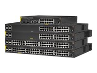 HPE Aruba 6000 24G Class4 PoE 4SFP 370W Switch - Switch - Administreret - 24 x 10/100/1000 (PoE+) + 4 x Gigabit SFP - side til side-luftstrøm - monterbar på stativ - PoE (370 W) R8N87A