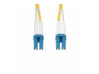 StarTech.com 15m (49.2ft) LC to LC (UPC) OS2 Single Mode Duplex Fiber Optic Cable, 9/125µm, Laser Optimized, 10G, Bend Insensitive, Low Insertion Loss - LSZH Fiber Patch Cord (SMDOS2LCLC15M) - Patchkabel - LC/UPC enkelttilstand (han) til LC/UPC enkelttilstand (han) - 15 m. - 2 mm - fiberoptik - duplex - 9 / 125 micron - OS1/OS2 - halogenfri, passiv - gul SMDOS2LCLC15M