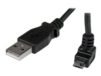 StarTech.com 1m Micro USB Cable Cord - A to Up Angle Micro B - Up Angled Micro USB Cable - 1x USB A (M), 1x USB Micro B (M) - Black (USBAUB1MU) - USB-kabel - Micro-USB Type B (han) til USB (han) - USB 2.0 - 1 m - 90° stikforbindelse, formet - sort USBAUB1MU