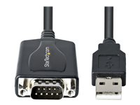 StarTech.com 3ft (1m) USB to Serial Cable with COM Port Retention, DB9 Male RS232 to USB Converter, Straight Through USB to Serial Adapter for PLC/Printer/Scanner - Prolific IC, Automatic Handshake, Windows/Mac OS - Seriel adapter - USB - RS-232 1P3FPC-USB-SERIAL