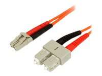 StarTech.com 3m Fiber Optic Cable - Multimode Duplex 62.5/125 - LSZH - LC/SC - OM1 - LC to SC Fiber Patch Cable (FIBLCSC3) - Netværkskabel - LC multimodus (han) til SC multimodus (han) - 3 m. - fiberoptik - duplex - 62,5 / 125 my - for P/N: US100A20FXSC, US100A20SFP, US1GA30SFP, US1GA30SXSC, US1GC30SFP FIBLCSC3