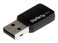 StarTech.com USB 2.0 AC600 Mini Dual Band Wireless-AC Network Adapter - 1T1R 802.11ac WiFi Adapter - 2.4GHz / 5GHz USB Wireless (USB433WACDB) - Netværksadapter - USB 2.0 - Wi-Fi 5 - sort USB433WACDB