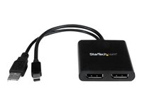 StarTech.com 2-Port Multi Monitor Adapter, Mini DisplayPort 1.2 to DisplayPort MST Hub, Dual 4K 30Hz, Windows Extended Desktop (MSTMDP122DP) - Videosplitter - 2 x DisplayPort - desktop MSTMDP122DP