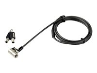 StarTech.com 6.5' (2m) 3-in-1 Universal Laptop Cable Lock, Keyed Laptop/Desktop Security Cable Lock Compatible w/ K-Slot, Nano & Wedge Slot Computer, Anti-Theft Steel Cable Lock w/ Keys - Universal Laptop Lock - Sikkerhedskabelslås - 2.03 m - TAA-kompatibel LTULOCKKEY