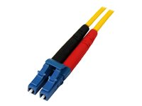 StarTech.com 1m Fiber Optic Cable - Single-Mode Duplex 9/125 - LSZH - LC/LC - OS1 - LC to LC Fiber Patch Cable (SMFIBLCLC1) - Patchkabel - LC enkelttilstand (han) til LC enkelttilstand (han) - 1 m. - fiberoptik - duplex - 9 / 125 micron - OS1 - formet - gul - for P/N: SFP100BBXDST, SFP100BBXUST, SFP10GBBXDST, SFP10GBBXUST, SFP10GBLRST, SFP10GBZRST SMFIBLCLC1
