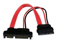 StarTech.com 6in Slimline SATA to SATA Adapter with Power - Slim SATA (F) to SATA (M) - Slimline Serial ATA to SATA (SLSATAADAP6) - SATA adapter - Serial ATA 150/300/600 - Slimline SATA (hun) til SATA kombi (han) - rød SLSATAADAP6